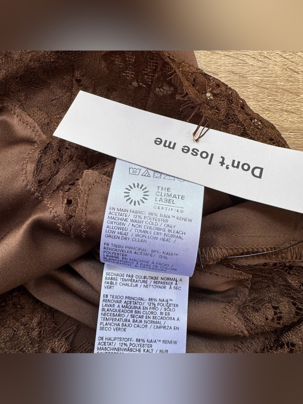 NWT Reformation Fern Satin Lace Shorts Pinecone Brown Small - Picture 8 of 11